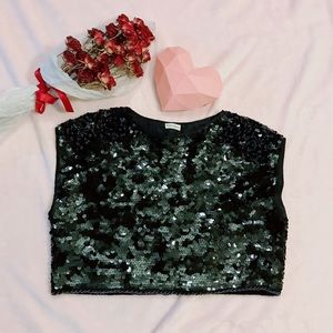 ❤️SOLD❤️Neiman Marcus Sequin Dress Popover Top